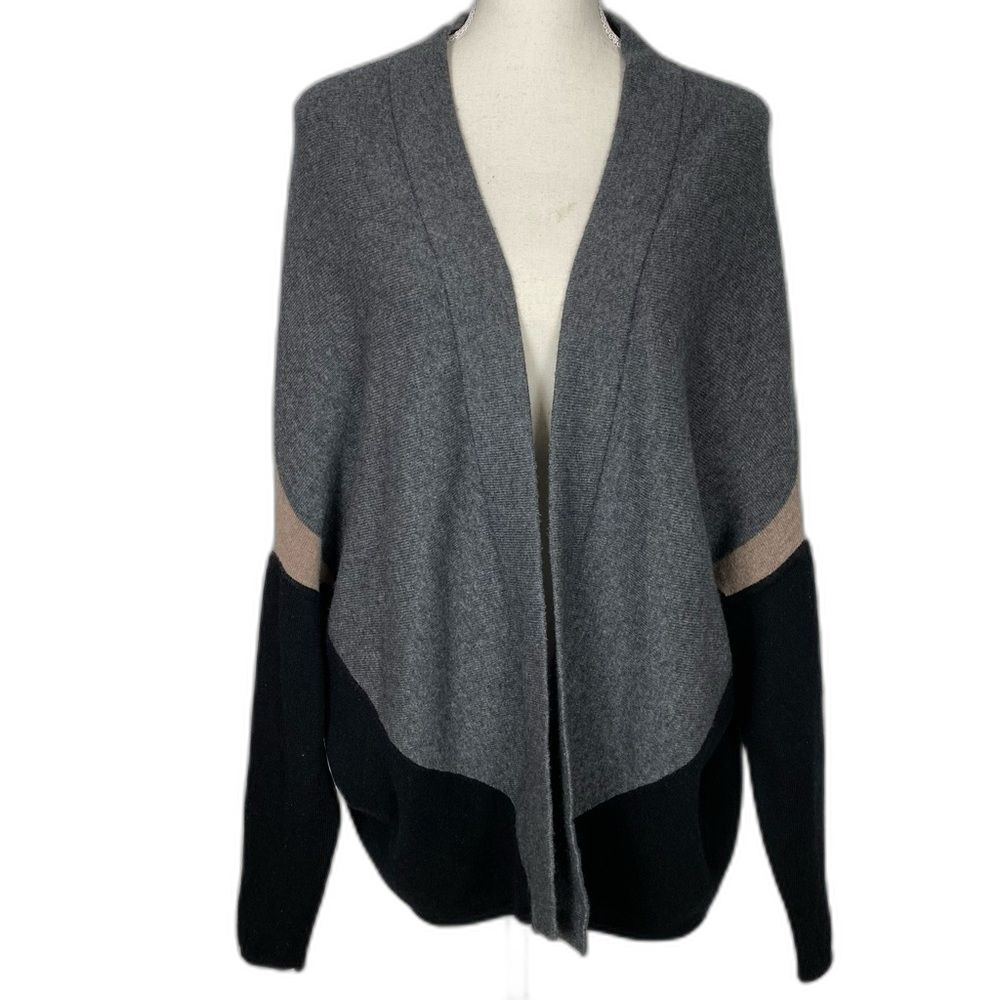 360 Sweater Wool/Cashmere color block cardigan XS